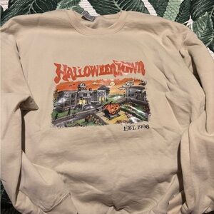 Comfy unisex cream/sand Halloweentown Crewneck Sweatshirt perfect for Autumn!